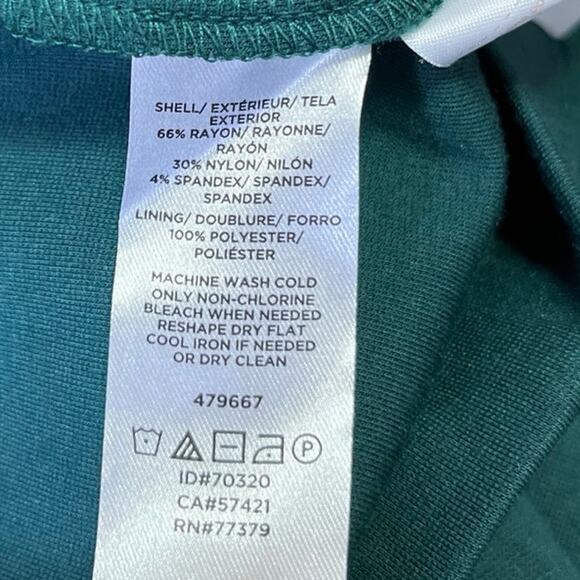 Ann Taylor Blue Green V-Neck 3/4 Sleeve Knee Length Ponte Knit Sheath Dress 4 - Picture 5 of 5